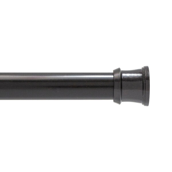 Kenney Mfg Twist & Fit No Tools Tension Shower Curtain Rod, 42-72in, Black KN609C/5HUS - main